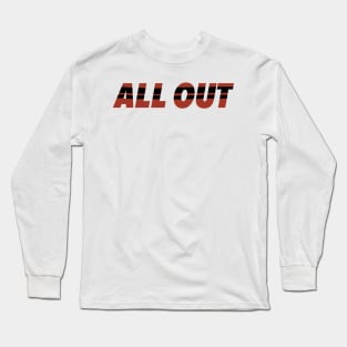 All out anime text red and black cool Long Sleeve T-Shirt